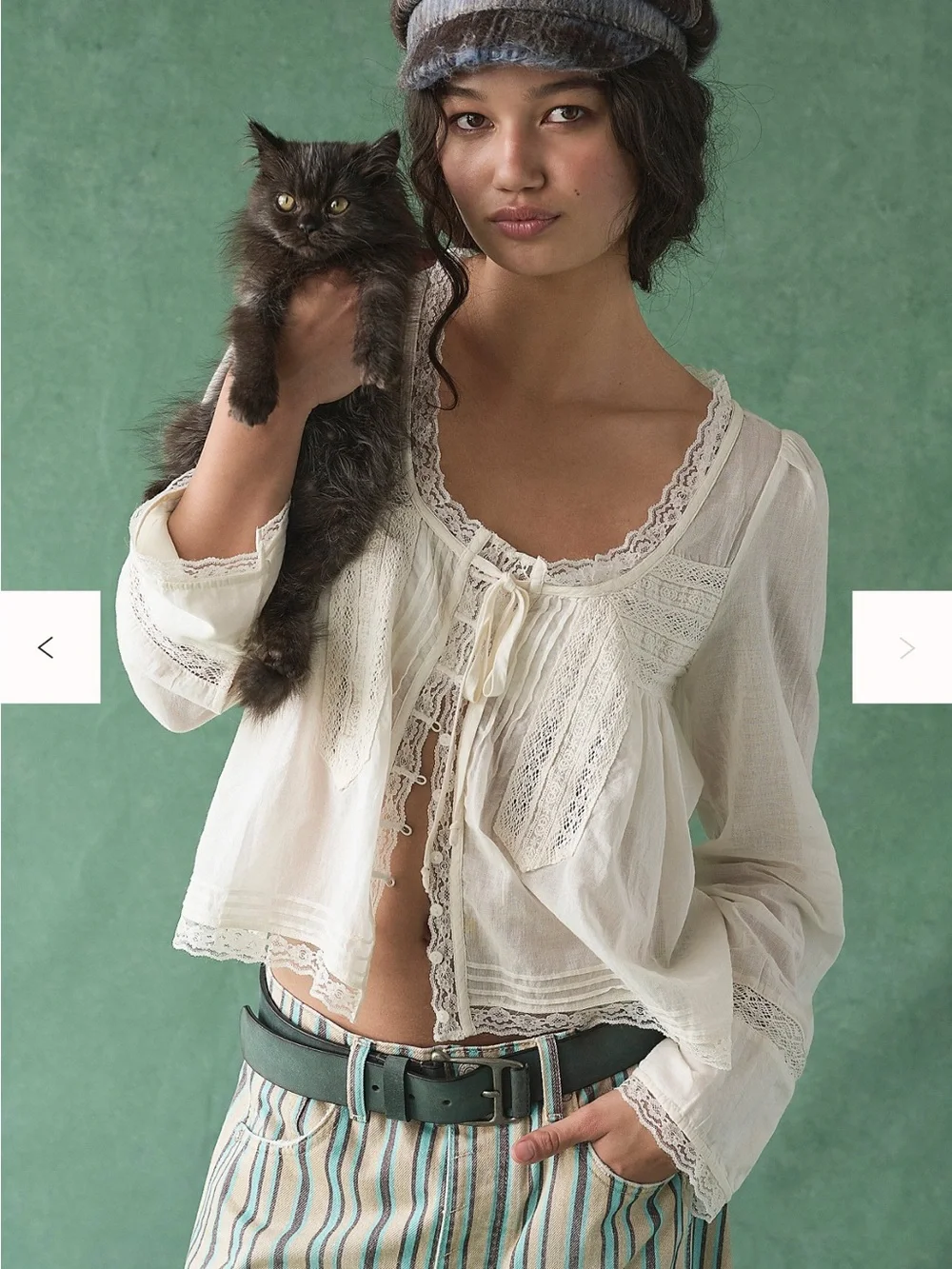 Free People sheer ivory